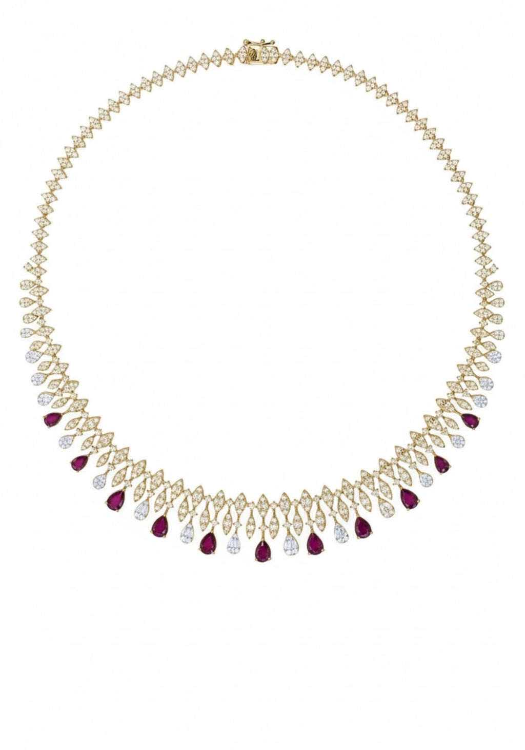 Duchess Ruby Statement Necklace Gold