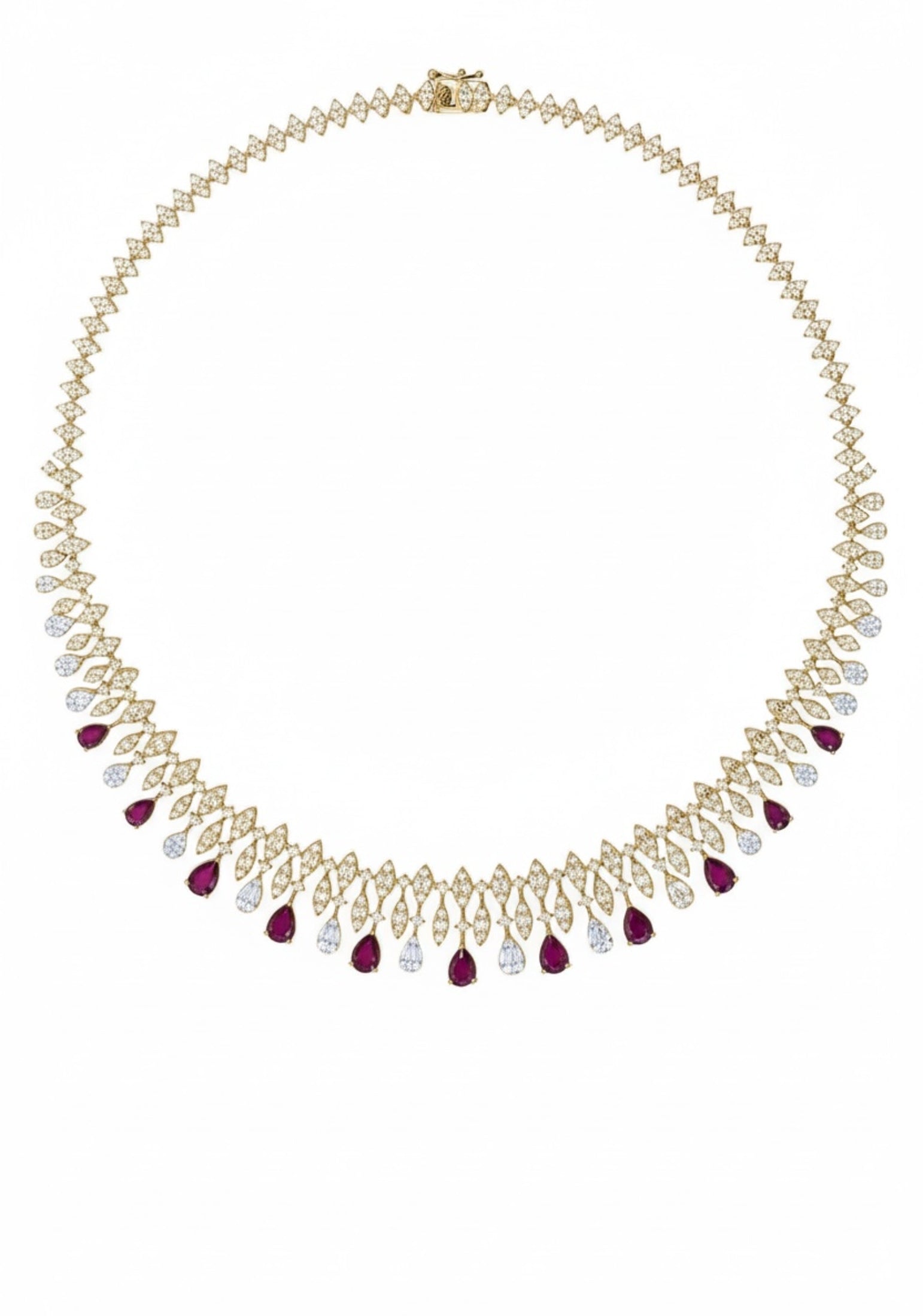 Duchess Ruby Statement Necklace Gold