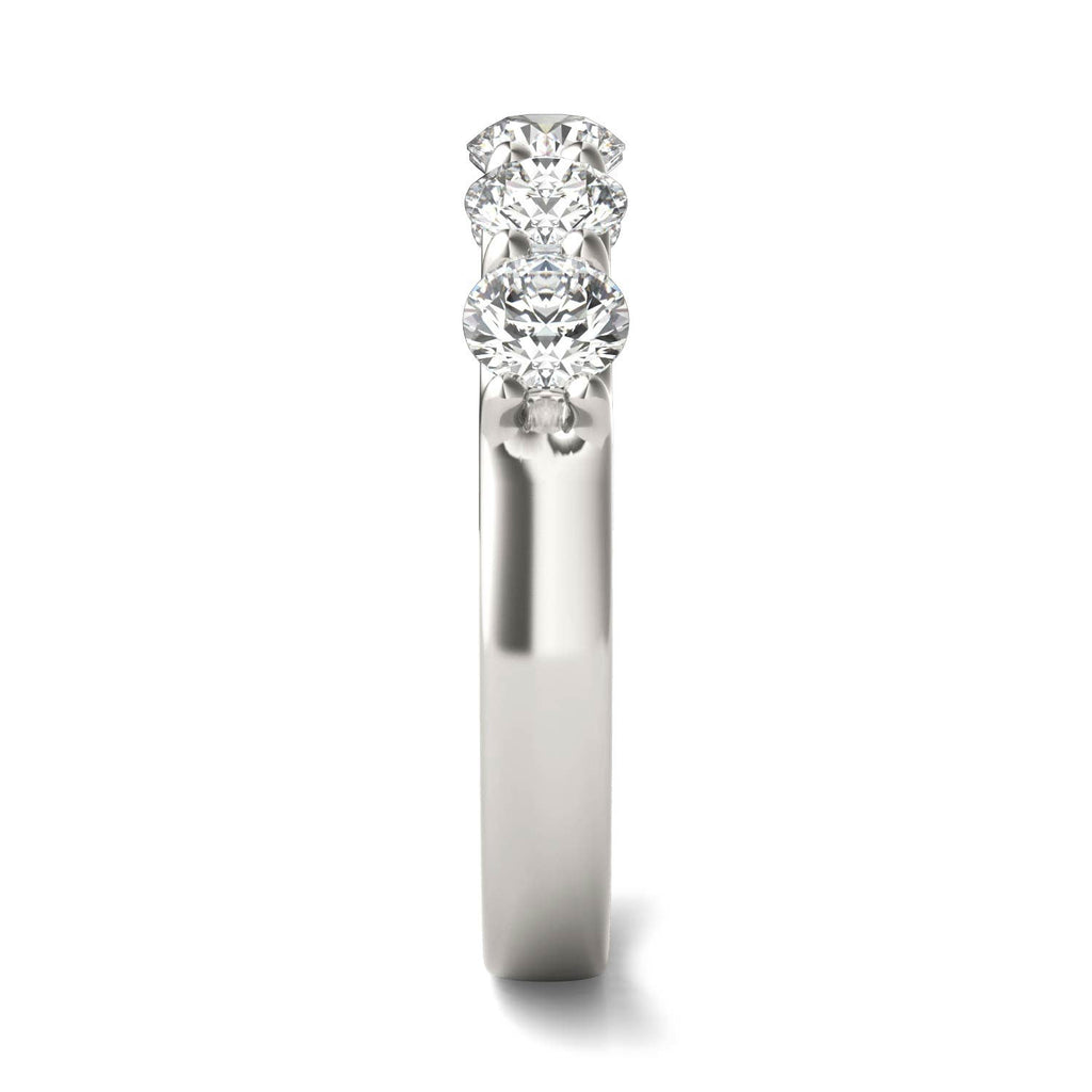 AGI Certified 1 1/4 CTW Round Lab Grown Diamond (G/Vs) Five Stone Anniversary Band in 14K White Gold