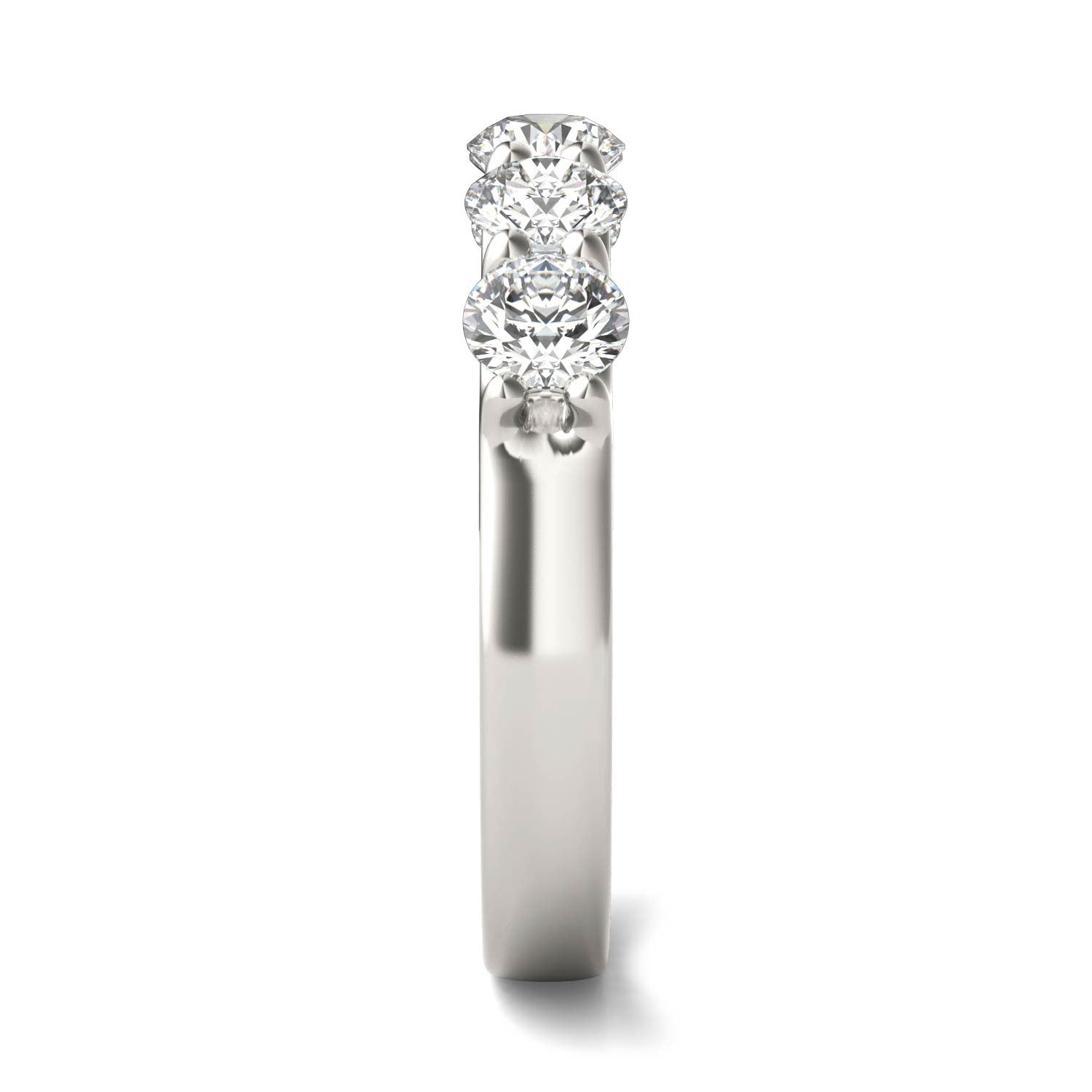 AGI Certified 1 1/4 CTW Round Lab Grown Diamond (G/Vs) Five Stone Anniversary Band in 14K White Gold