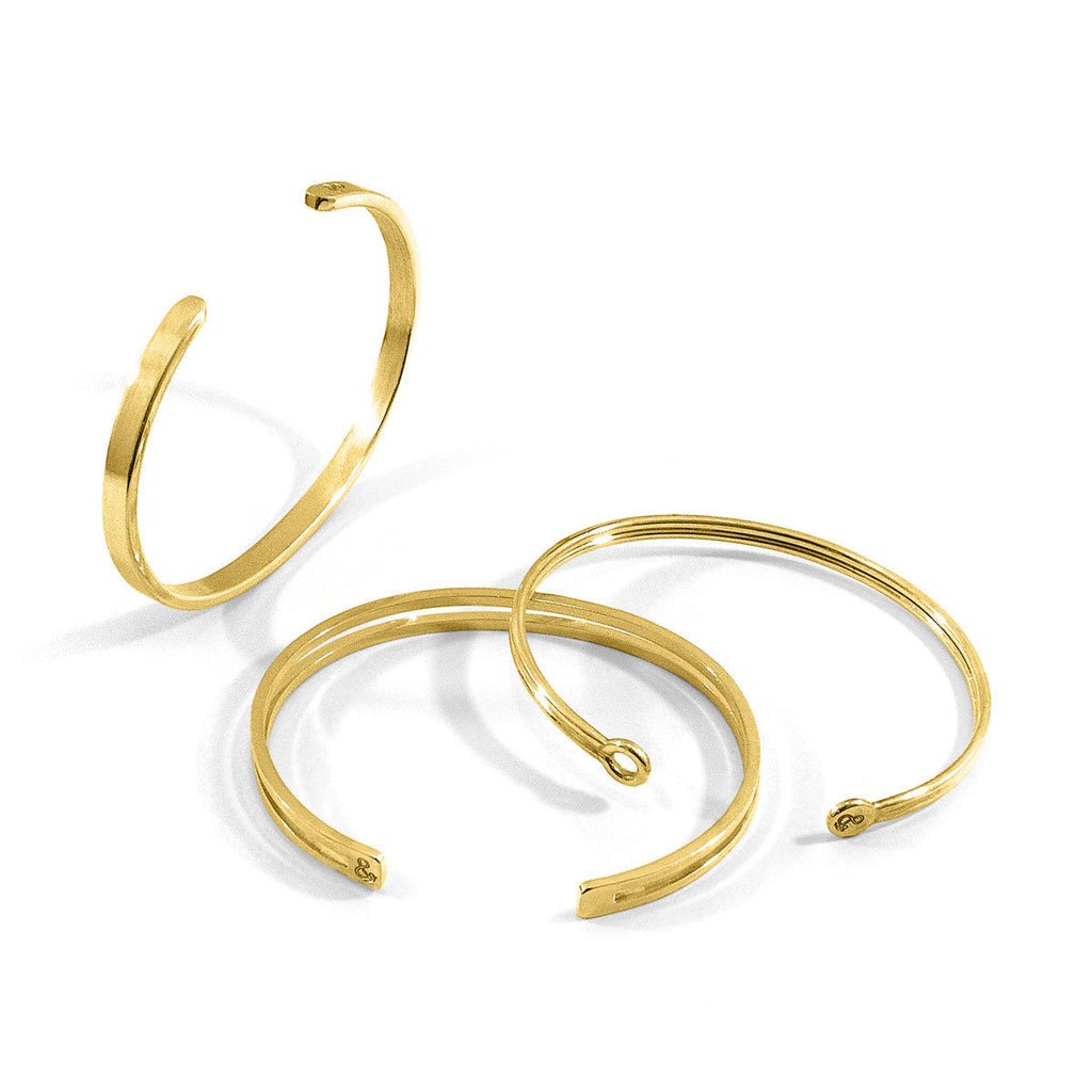 Bartlett Inline Midi Geometric 9ct Yellow Gold Bangle